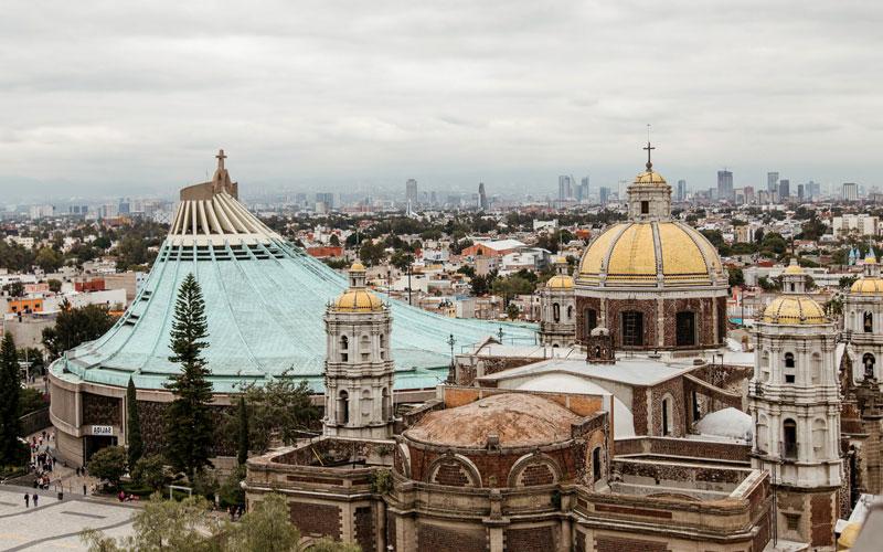 Aerial view of Our Lady of Guadalupe Church in Mexico